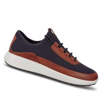 Ecco Soft 7 Runner Mesh Sneakers Herr Blå Röda | SE 633RVD